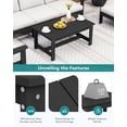 thumbnail image 5 of SSyao HDPE Outdoor Coffee Table, All-Weather Rectangular Patio Side Table, Heavy Duty Weather-Resistant Balcony Table for Poolside, Deck, Garden, Backyard Furniture,Obsidian Black 1pack, 5 of 7