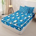 thumbnail image 2 of Erosebridal Scarf Penguin Snowflake Zipper Queen Comforter Set with Fitted Sheet and 2 Pillowcases,Ocean Animals Zipper Bedding Set For Boys,Reversible,4pcs, 2 of 7