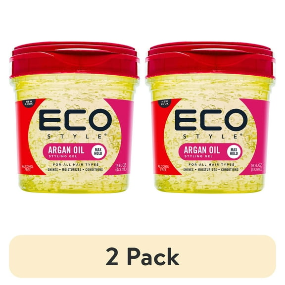 (2 pack) Eco Style Argan Oil Hair Styling Gel, 16 oz., Moisturizing, Unisex