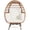 Beige Rattan Beige Cushion-Adult, variant on LOGYAT Oversized Rattan Adult Egg Chair, 360 Swivel, Outdoor Patio Chair with overstuffed Cushions, Indoor Large Wicker Egg Chair, Black Rattan, Beige Cushion