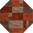 thumbnail image 1 of Unique Loom Autumn Color Block Rug 7' 10 x 7' 10 Octagon Multi/Dark Brown, 1 of 1