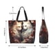 thumbnail image 5 of Balery Flower Cat Couple Bolsa Tote Estilo Estético con Cremalleras, Bolsa de Hombro, Bolsa de Compras Grande y Plegable, 5 of 8