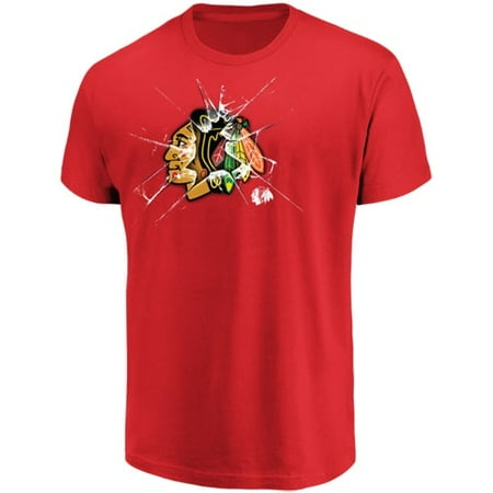Men's Majestic Red Chicago Blackhawks Poke Check T-Shirt