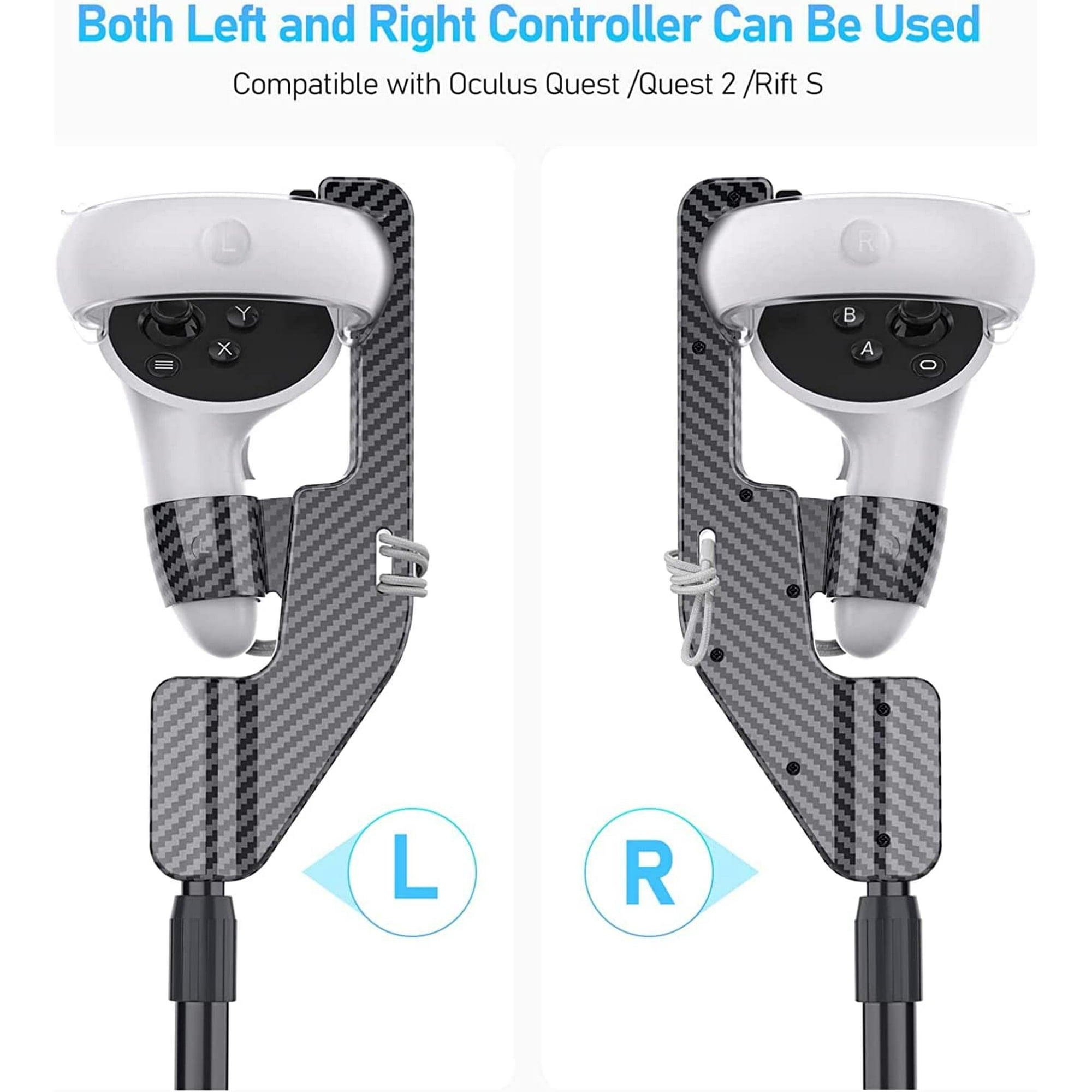 VR Golf Club Handle Accessories Compatible with Meta/Oculus Quest 2,  Adjustable Virtual Reality Golf Club Attachment Adapter for Family,  Children,