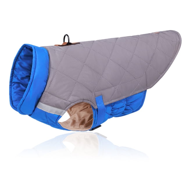 Ropa de invierno para perros, ropa para perros Dou engrosada, ropa reflectante para perros con relleno de algodón para mascotas
