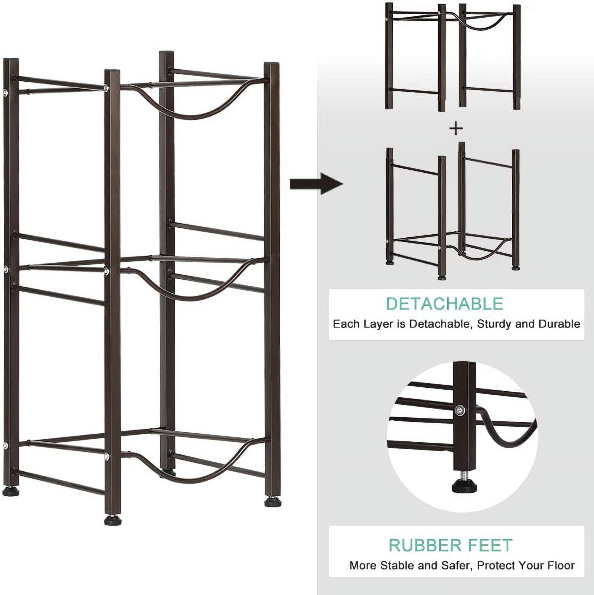 3 Tier Dark Brown Water Cooler Jug Rack, 5 Gallon Water Jug Holder Heavy Duty Storage Rack