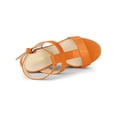 thumbnail image 4 of BLISSFUL STEP Sandales Compensées Espadrilles à Brides pour Femmes Orange 6, 4 of 7
