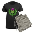 thumbnail image 5 of CafePress - Heraldic Thistle Pajamas - Women's Short Sleeve Print T-Shirt and Pants Dark Cotton Pajama Set, 5 of 7