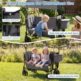 thumbnail image 5 of Babyjoy Foldable Wagon Stroller ,Baby Stroller with Removable Canopy,Adjustable Handle Gray, 5 of 11