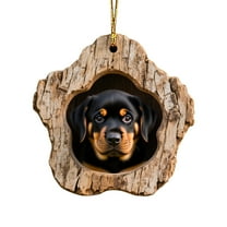 Lilgiuy Forest Animal Christmas Tree Ornaments, 2D Christmas Dog Pattern Acrylic Ornament, Forest Decorations Dog Seasonal Decor, Keepsake Gifts for Dog Lovers (3.15")