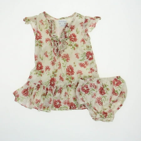 

Pre-owned Ralph Lauren Girls Ivory | Floral Dress size: 12 Months