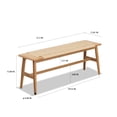 thumbnail image 5 of Tcbosik Solid Wood Bench, 31.5 inch Farmhouse Entryway Bench for Living Room, Dining Room, Hallway, Easy Assembly, Oak, 5 of 9