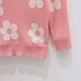 thumbnail image 6 of CYRBOKO Toddler Girl's Sweaters, Long Sleeve Fall Knitted Crew Neck Pullover Sweaters Pink Size 8 T, 6 of 9