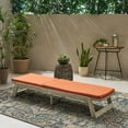 thumbnail image 2 of Cullen Outdoor Acacia Wood Chaise Lounge and Cushion Set, Light Gray and Rust Orange, 2 of 10