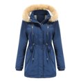 thumbnail image 1 of U.Vomade Women's Thickened Lamb Fleece Coat Loose Removable Hooded Fleece Jacket, 1 of 6
