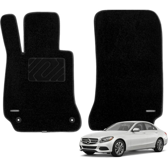 WENNEBIRD Superior Carpet Front Row Floor Mats for 2009-2021 Mercedes-Benz C-Class Sedan, 0.5 inch Thickness Rugs - 2pc