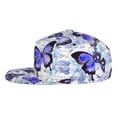 thumbnail image 3 of Daiia Butterflies print Flat Bill Hats Flat Brim Trucker Cap Baseball Cap Adjustable Classic Low Profile Hat Unconstructed Plain Cap, 3 of 9