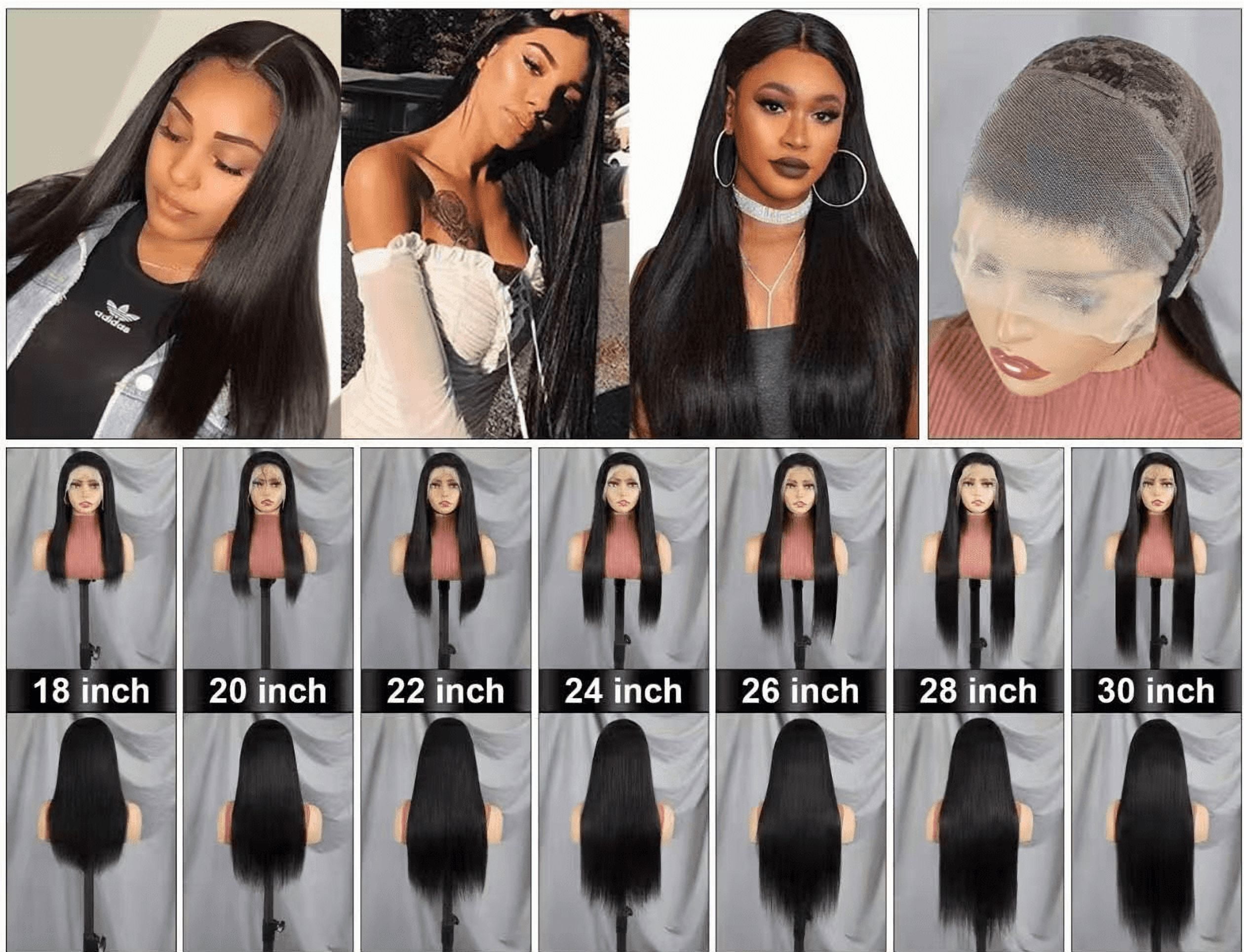 13x4 Full Frontal Lace Glueless STRAIGHT 200% High-Density Pre-Plucked Human Hair Wigs Long Hair from 18inch to 30inch with Natural Color