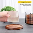 thumbnail image 2 of WLWNWFT Acacia 6-Piece Absorbent Cork Wood Coasters, 2 of 9