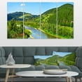 thumbnail image 1 of Green Mountains and River - Landscape Canvas Art Print, 1 of 3