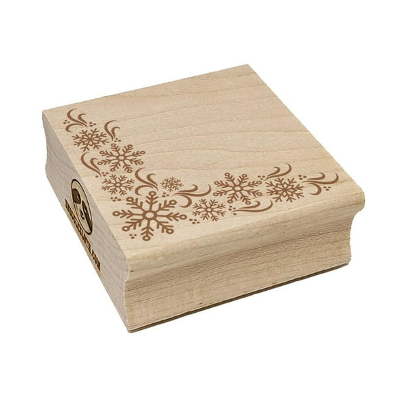 Snowflake Corner Winter Square Rubber Stamp Stamping Scrapbooking Crafting - Small 1.25in