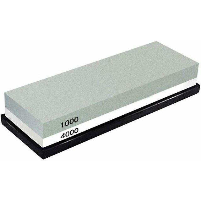 Piedras de afilar Waterstone Soporte de piedra de goma incluido Piedra de afilar Grano de piedra de afilar - Afilador de cuchillos, verde claro y blanco