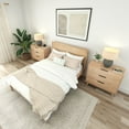 thumbnail image 5 of Plank+Beam Duo Solid Wood Queen Bed Frame with Panel Headboard , No Box Spring Needed, Blonde, 5 of 7