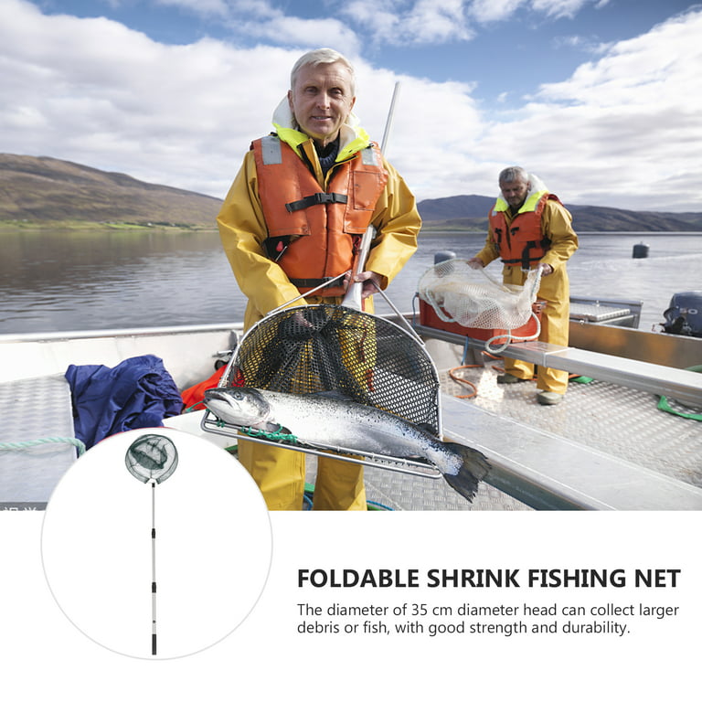 Net Fishing Landing Net Catcher Mesh Salmonfish Extendable Handle Catfish  Trouttelescoping Freshwater Retractable 