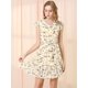 thumbnail image 2 of Allegra K Vestido Floral Informal Cuello V Manga Corta Lazo Lindo Para Mujer Blanco L, 2 of 6