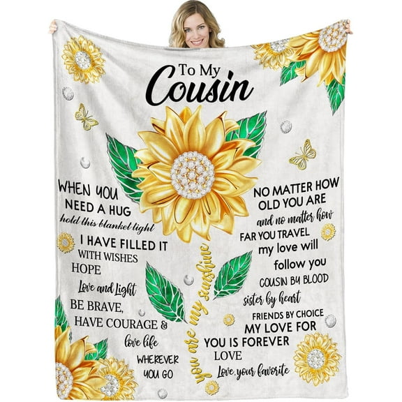 Cousin Blanket for Cousin Gifts-Cousin Gifts from Sister, Cousin Gift Ideas for Christmas,Birthday (Cousin)
