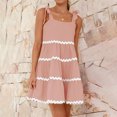 thumbnail image 3 of Wiyuqeen Spaghetti Tie Strap Tank Dresses Women Dressy Casual RIC Rac Trim Midi Sundresses Ladies Summer Loose Sleeveless Square Neck Beach Dresses, 3 of 8