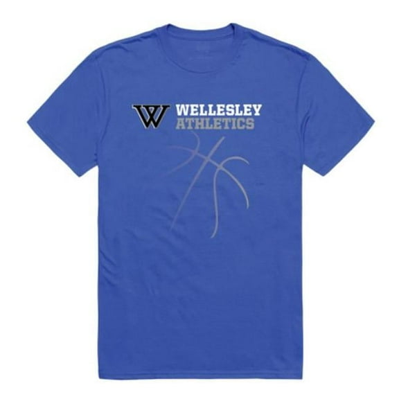 Wellesley College Blue College Basketball T-Shirt, Royal - Extra Large