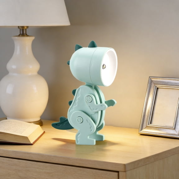 Hometravel Mini Cute Dinosaur Night Light, Portable Pet Design Desk Lamp with Battery, Gentle Glow Ambient Light for Table and Shelf, Adorable Decorative Light for Room and Office