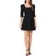 thumbnail image 2 of Vestido de manga de encaje con cuello cuadrado INSPIRE CHIC para mujer negro S, 2 of 6