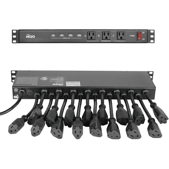 ZHANGONG 20-Outlet PDU Rack Mount Power Strip, 1U Power Distribution Unit with 16 Rear & 4 Front Outlets, 3 USB-A & 1 USB-C Ports, 6FT 14AWG Heavy Duty Cord, 1875W/15A, for Server Rack