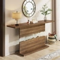 thumbnail image 7 of Tribesigns 55-Inch Console Table Sofa Table Behind Couch with Wood Frame Spliced Tempered Glass, 7 of 7