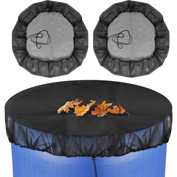 2 Pcs Rain Barrel Net, Adjustable Bucket Net with Drawstring to Keep Out Dust, Leaves and Mosquitoes, Diameter 80cm.