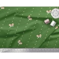 thumbnail image 2 of Soimoi Green Cotton Cambric Fabric Dot & Honey Bee Insect Print Fabric by the Yard 42 Inch Wide, 2 of 3