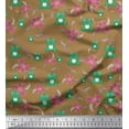 thumbnail image 1 of Soimoi Viscose Chiffon Fabric Floral & Frog Cartoon Printed Fabric 1 Yard 42 Inch Wide, 1 of 1
