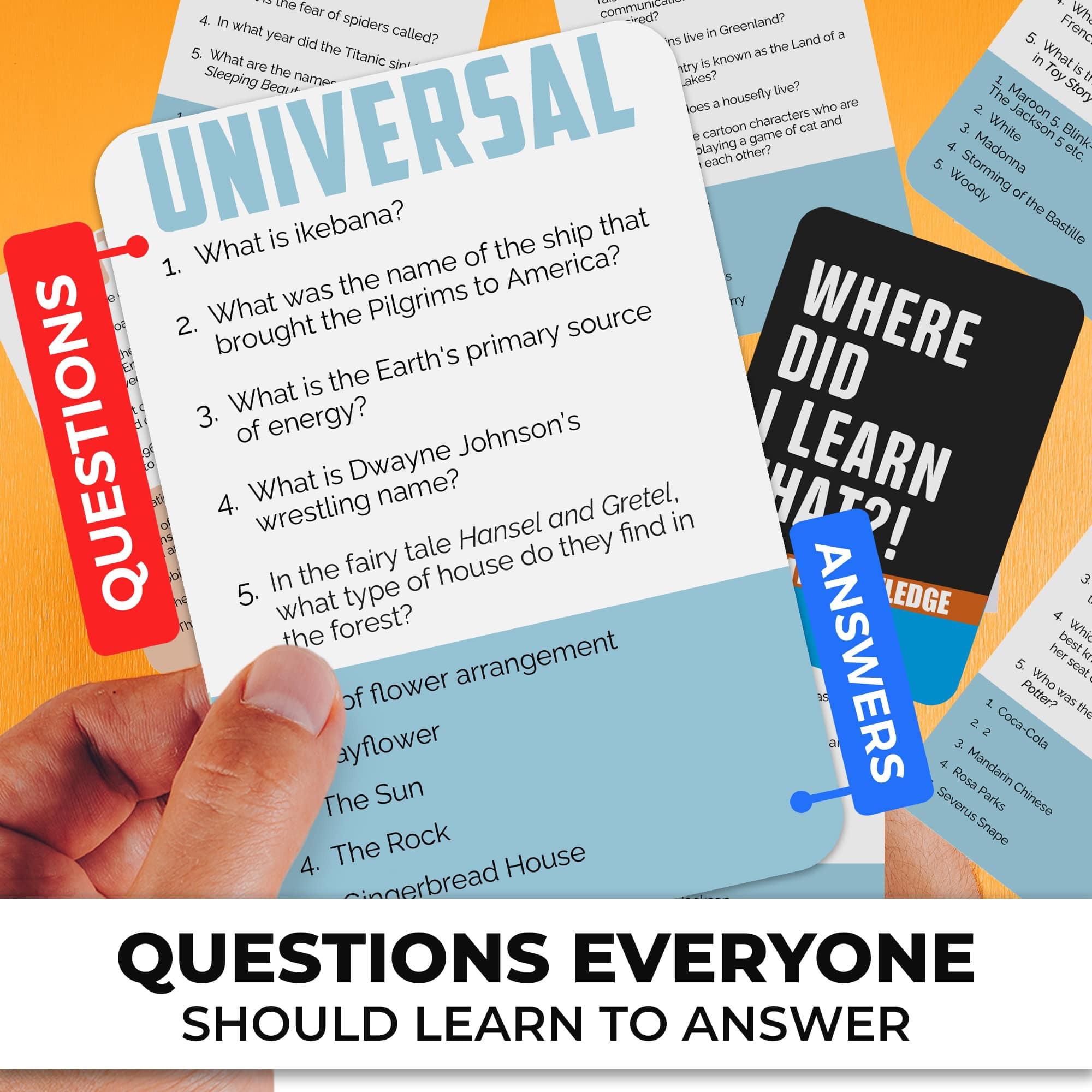 Quokka Trivia Card Games for Adults – Party Board Games for Family Night 500 Questions - 2+ Players