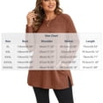 thumbnail image 4 of Plus Size Women's Tunic Tops Ribbed Knit Crewneck Long Sleeve Side Split Fall Soft Brushed Stretchy Relaxed Sweater XL-5XL, 4 of 7