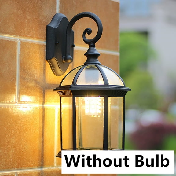Fetcoi Outdoor Wall Light Installation European Style Black 15.75H Exterior Wall Lantern