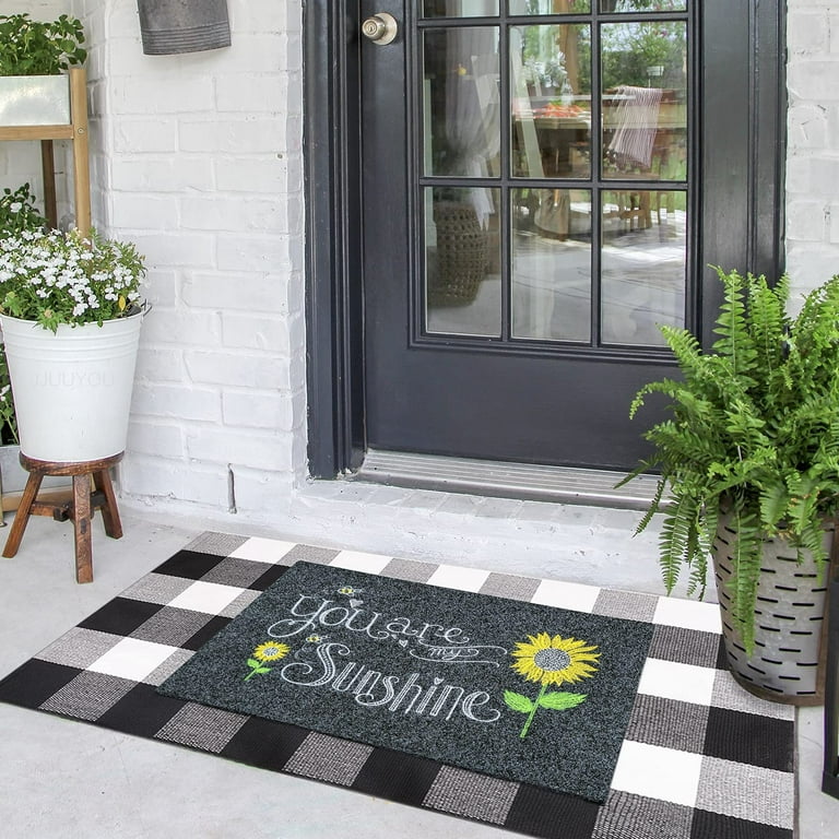 Door Mats Outdoor Welcome Mats for Front Door Sunflower Doormats for Outside  Entry Back Door Funny Farmhouse Rubber Mat for Inside Porch Indoor Kitchen  Floor Rugs 18 x 28 inch, You are