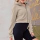 thumbnail image 3 of Sudadera recortada para mujer Sudadera de salón de color sólido Tops cómodos de entrenamiento de invierno, 3 of 8