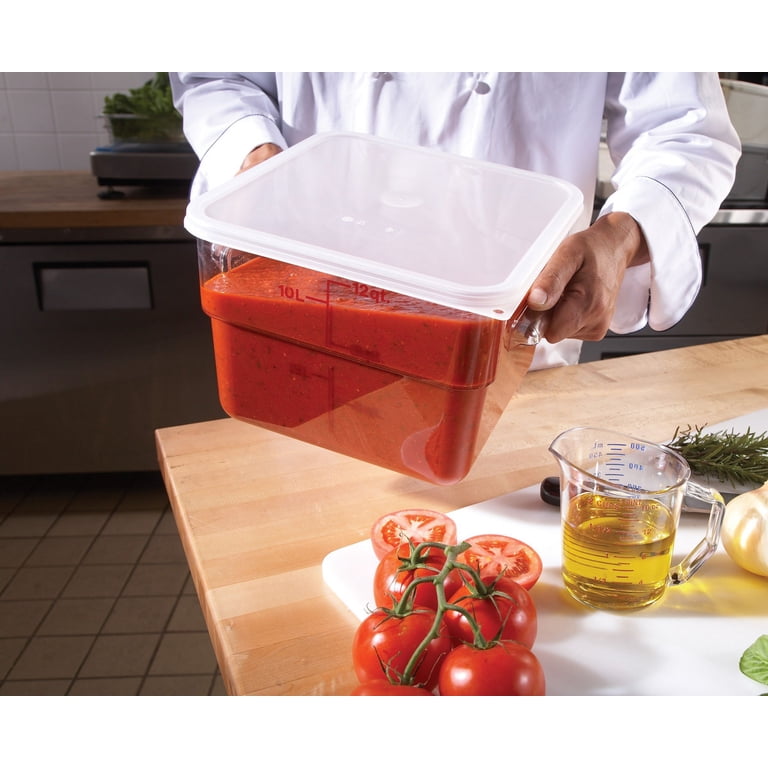 Cambro 12 Quart Square Food Storage Container – Clear, Stackable, Dishwasher Safe (Pack Of 6)