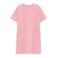thumbnail image 4 of Wovilon Women's Dresses, Casual Summer T Shirt Dresses for Women, Crew Neck Short Sleeve Loose Fit Tunic Dress with Pockets, Lightweight Breathable Vacation Travel Everyday Wear, 4 of 6