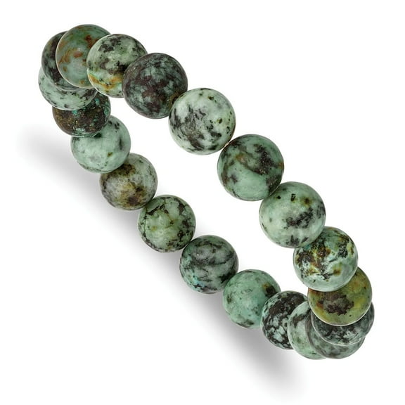 Primal African Pine Agate Beaded Stretch Bracelet