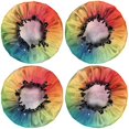 thumbnail image 2 of Shower Caps,Colorful Tie Dye Ink Splash Pattern Waterproof Shower Cap for Women 4 Pieces,Double Reusable Hair Cover for Shower PEVA Elastic Stretch Hem, 2 of 7