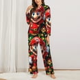 thumbnail image 2 of Saiise Mario Bj Print Women Soft Pama Sets,Long Sleeve Sleepwear Button Up 2-Piece Pjs Lounge Sets-Small, 2 of 8