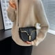 thumbnail image 4 of Bolso de hombro para mujer, estilo retro, con broche, tipo bandolera, con correa de piel extraíble, color negro:;:;, 4 of 5